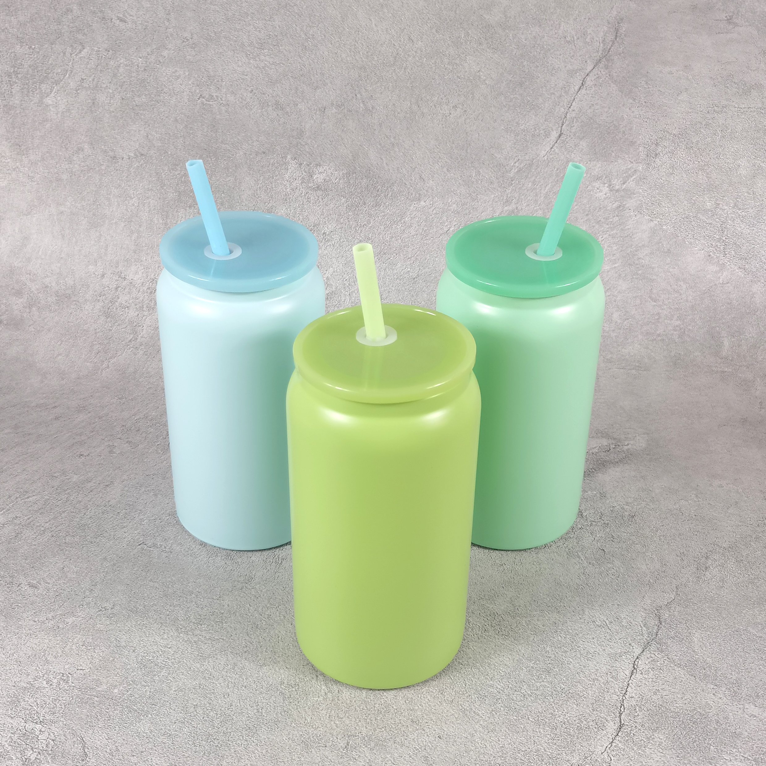 USA warehouse double walled metal stainless steel beer can 16oz thermos water bottle sublimation tumbler cups with lid and straw
