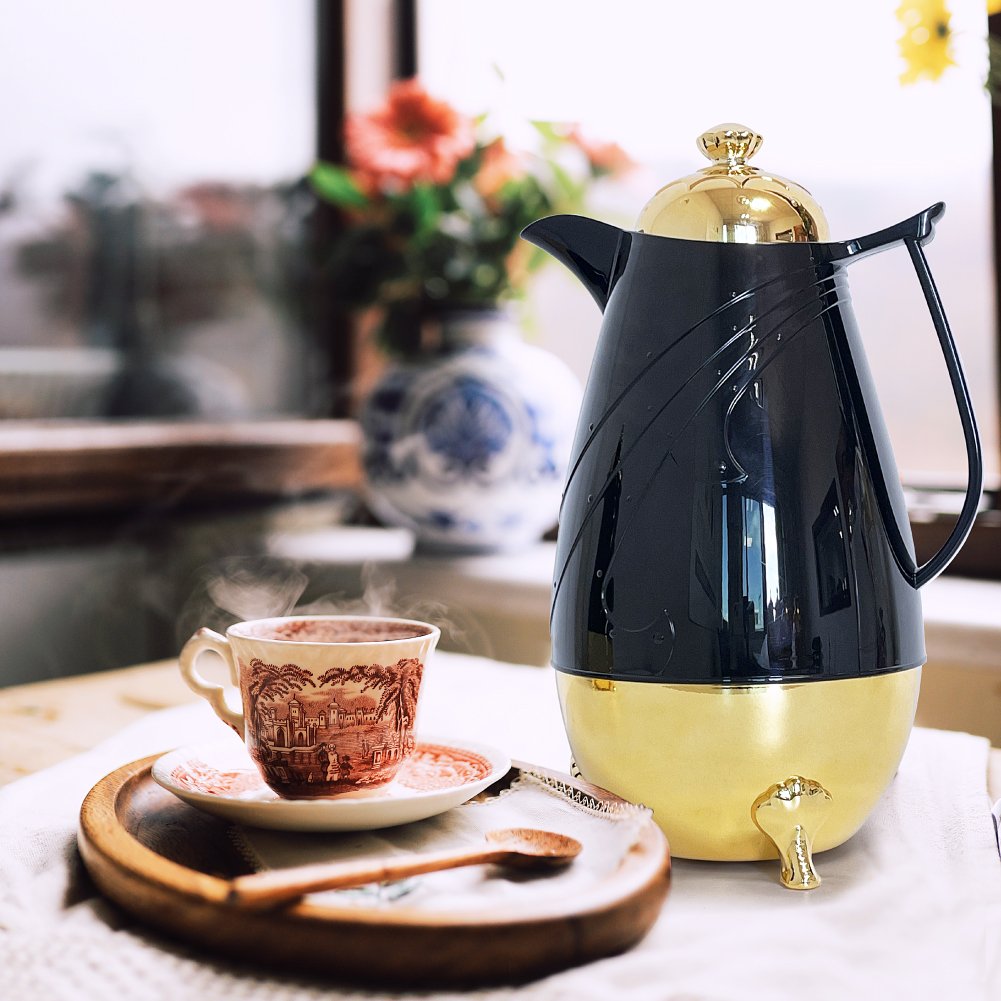 Hot selling volume 1000ml vacuum arabic tea coffee pot with glass liner thermos coffee carafe