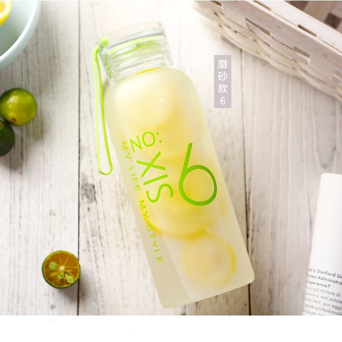 Best seller BPA Free Clear Frosted Water Bottle Reusable Cycling Drinking Glass Tumblers with Private Label