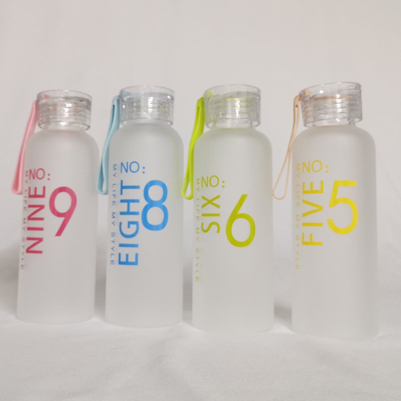 Best seller BPA Free Clear Frosted Water Bottle Reusable Cycling Drinking Glass Tumblers with Private Label