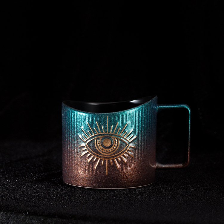 ZC New Blue Eye Tea Coffee Cups 14 oz Bone China Porcelain Nice Ceramic Evil Creative Mugs cup