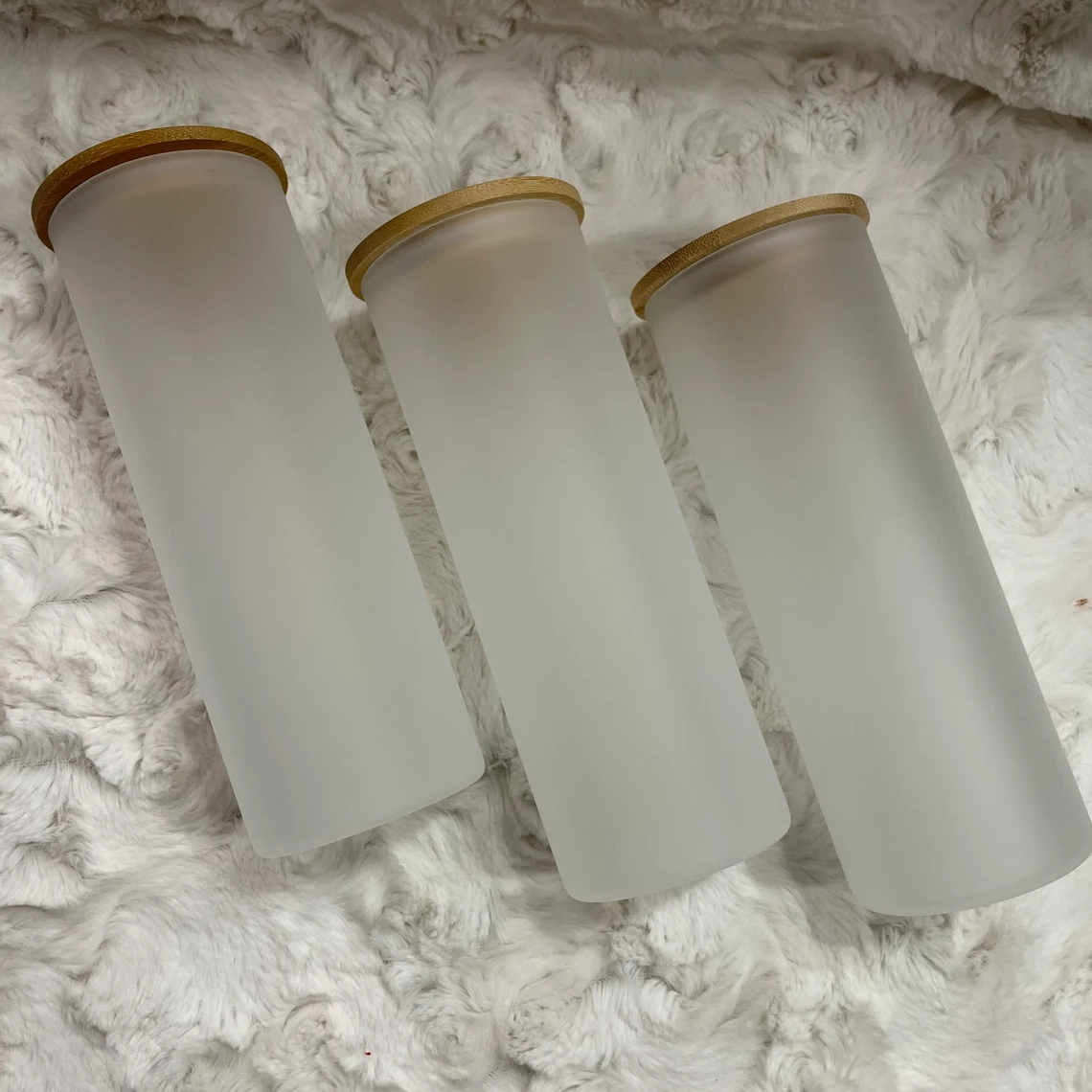 Personalized Frosted Glass Tumbler Skinny 17oz With Bamboo Lid And Straw Mason Jars With Lid 25oz Sublimation Water Bottle