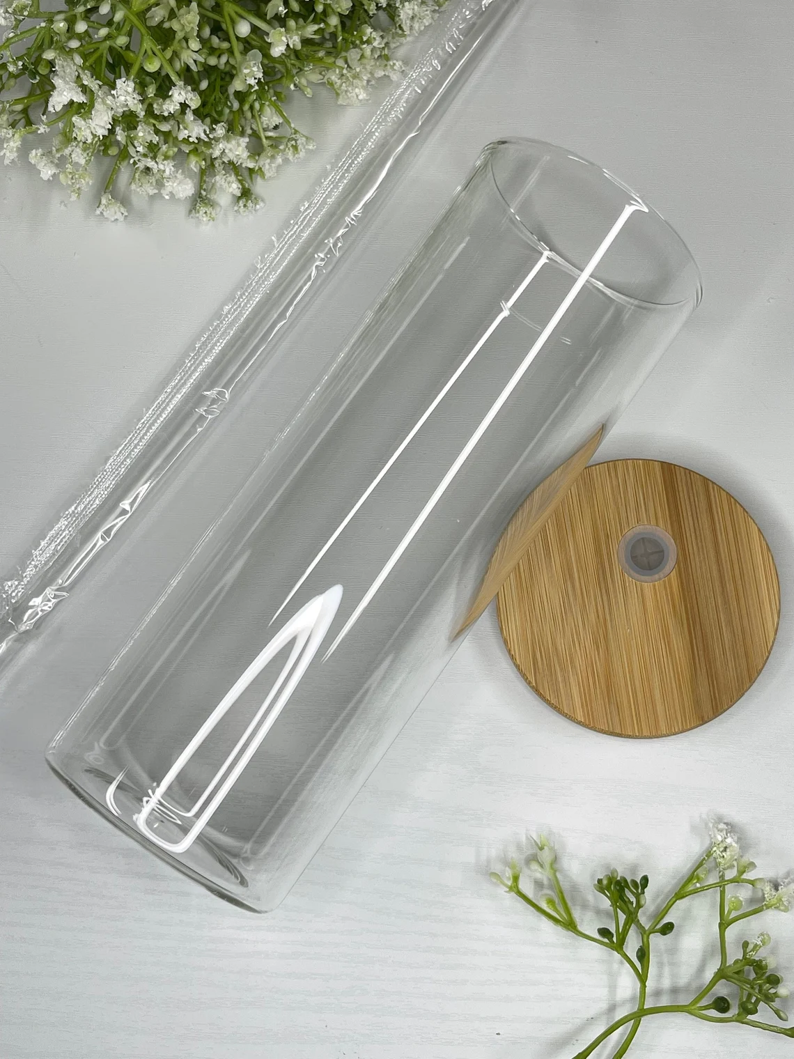 Personalized Frosted Glass Tumbler Skinny 17oz With Bamboo Lid And Straw Mason Jars With Lid 25oz Sublimation Water Bottle