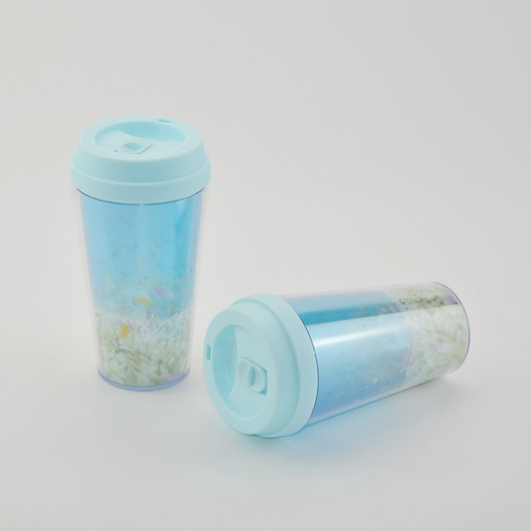 Hot Sale double wall 16OZ Thermal Coffee mug with lid Insulated Tumblers Plastic Travel Mug women cup