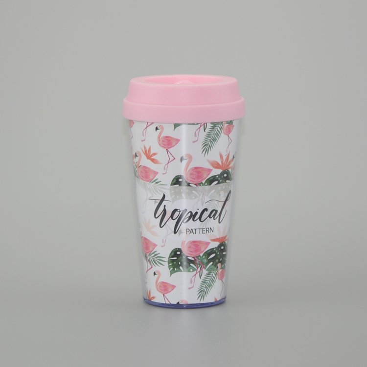 Hot Sale double wall 16OZ Thermal Coffee mug with lid Insulated Tumblers Plastic Travel Mug women cup