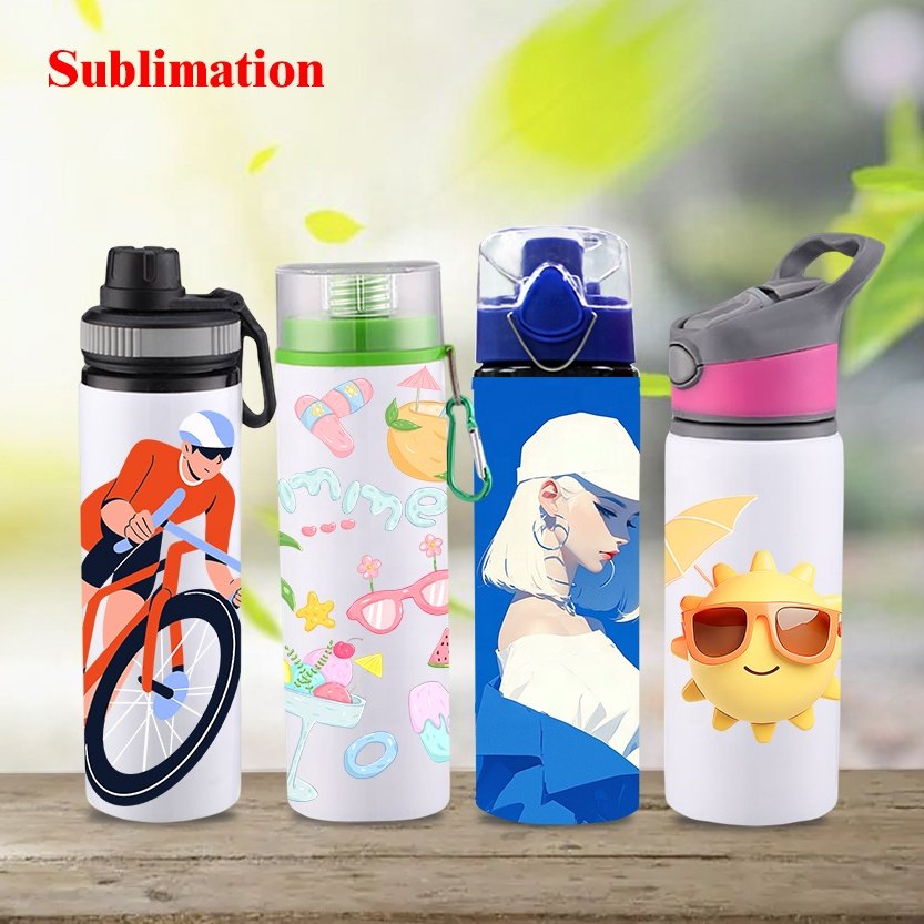750ml Capacity Wholesales White Blank Sports Travel Aluminum Water Bottle Sublimation With Leak Proof Lid