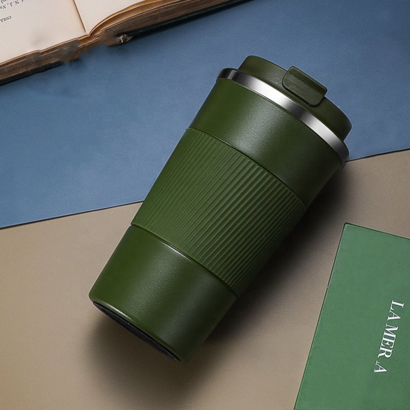 Premium Stainless Steel Vacuum Matte Coffee Mug 380ml 510ml Silicone Sleeve Office Hot and Cold Reusable Water Cup Custom Logo