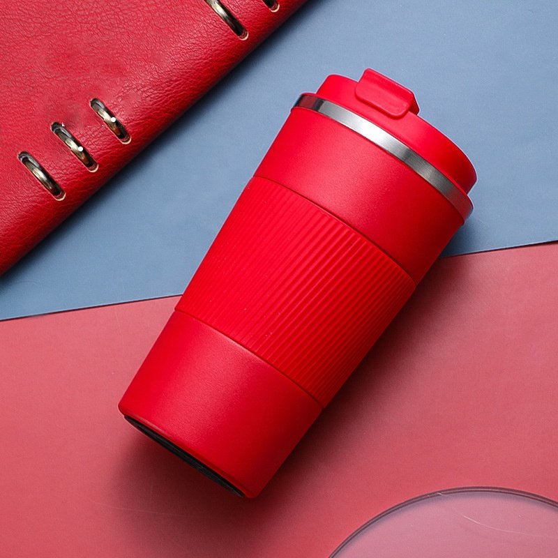 Premium Stainless Steel Vacuum Matte Coffee Mug 380ml 510ml Silicone Sleeve Office Hot and Cold Reusable Water Cup Custom Logo