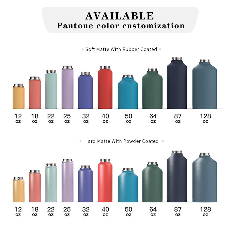 Half Gallon Water Bottle Stainless Steel Water Jug Botellas Double Wall Insulated Flask Vacuum Thermo 64 oz Water Bottle