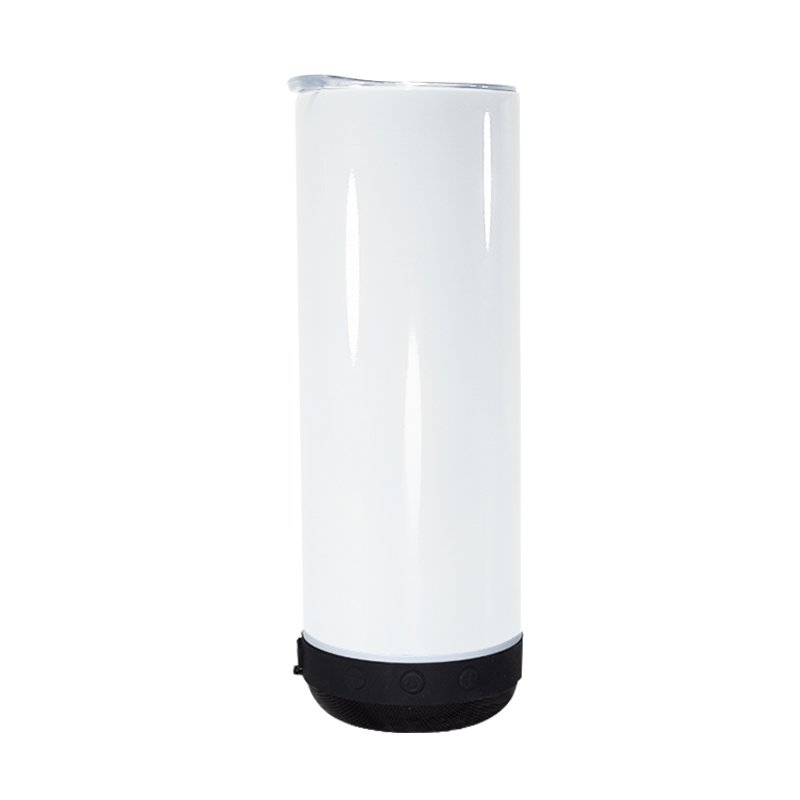 USA Warehouse AGH Stainless Steel 20oz Straight Skinny Black Blank Speaker Tumbler Sublimation With Speaker Music