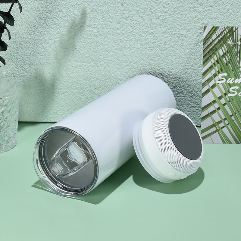 USA Warehouse AGH Stainless Steel 20oz Straight Skinny Black Blank Speaker Tumbler Sublimation With Speaker Music