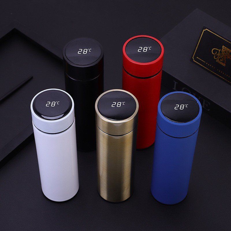 Custom Logo Smart Thermos Water Bottle Led Digital Temperature Display Vacuum Flask Cup With Gift Box For Promotion