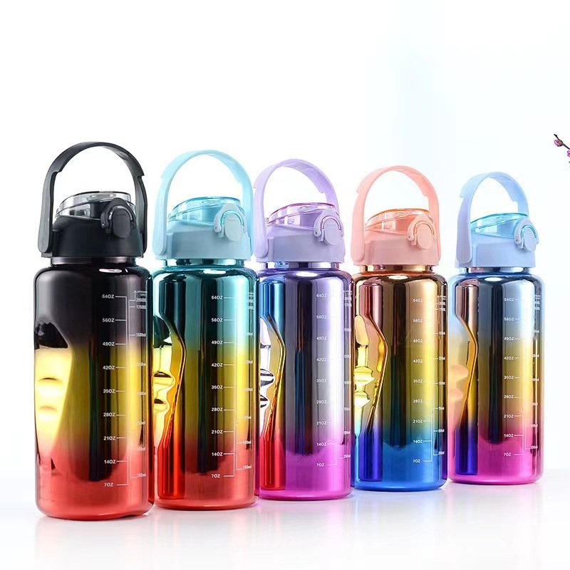 3pcs/set Termos Water Bottle termos de agua gym canecas Termos Motivacional botellas de agua vasos plastico