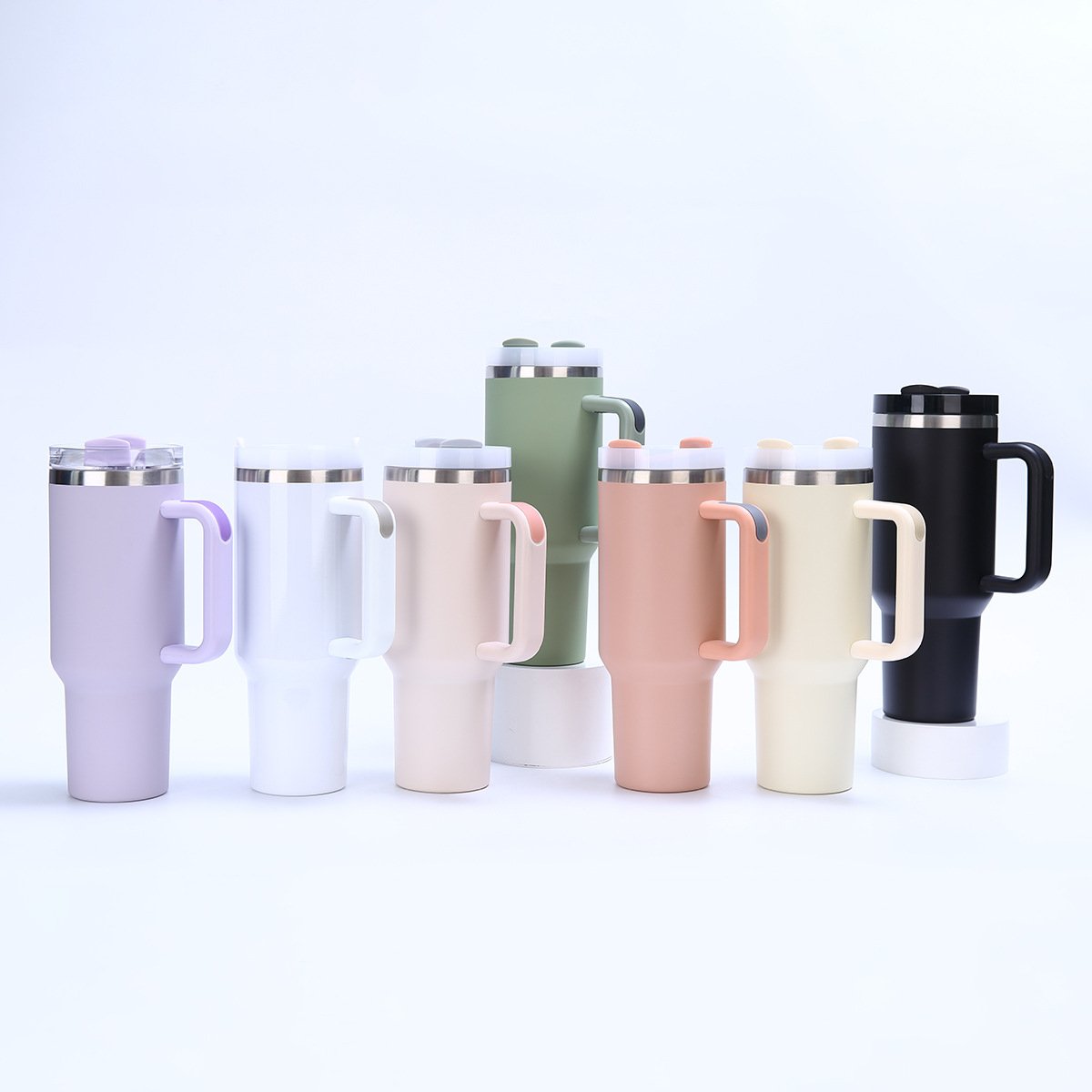 Most popular 40 oz Tumbler with Handle and Straw Lid Insulated Reusable Stainless Steel Vacuum Flasks Outdoor Travel Mug