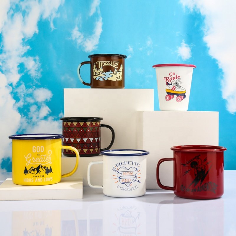 FACTORY PRICE cheap on RTS sale wholesale bulk Clearing warehouse camping exquisite pretty coffee beer tea gift enamel mugs cup