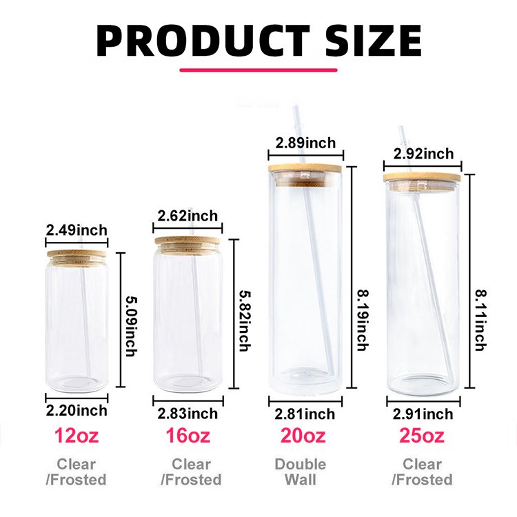 Wholesale High Quality Glass Drinking 16oz Cup with Bamboo Lids and Straw High Borosilicate Beer Glass Mug Coffe Glass Mug