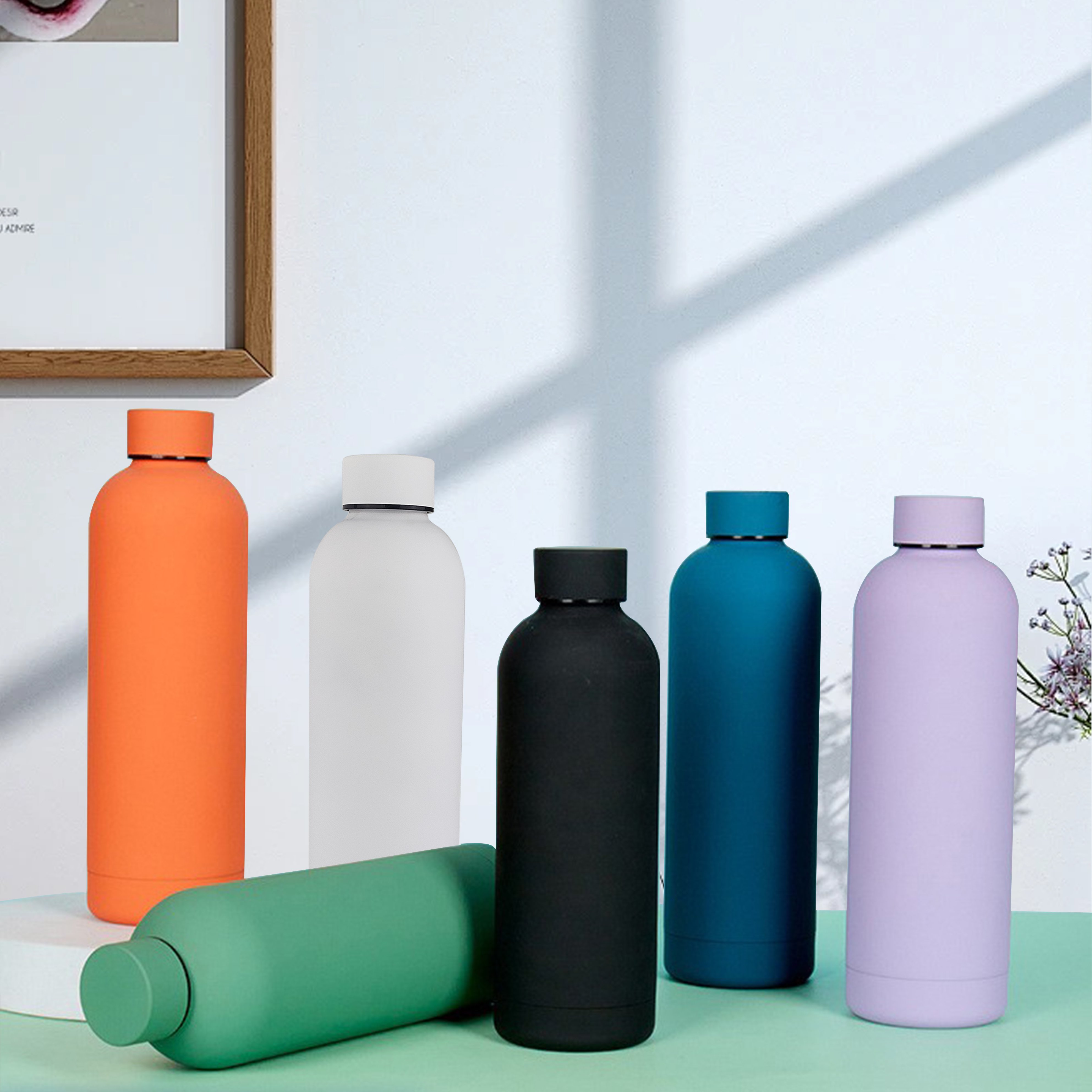 custom logo bpa free 500ml 750ml 1000ml luxury hot and cold stainless steel water bottle gym sport insulated drink water bottles