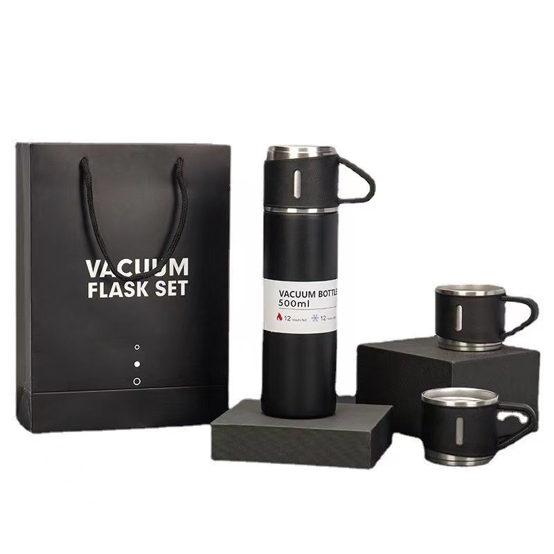 portable fashion double wall coffee thermos outdoor vacuum cup flask thermos Cup gift box set