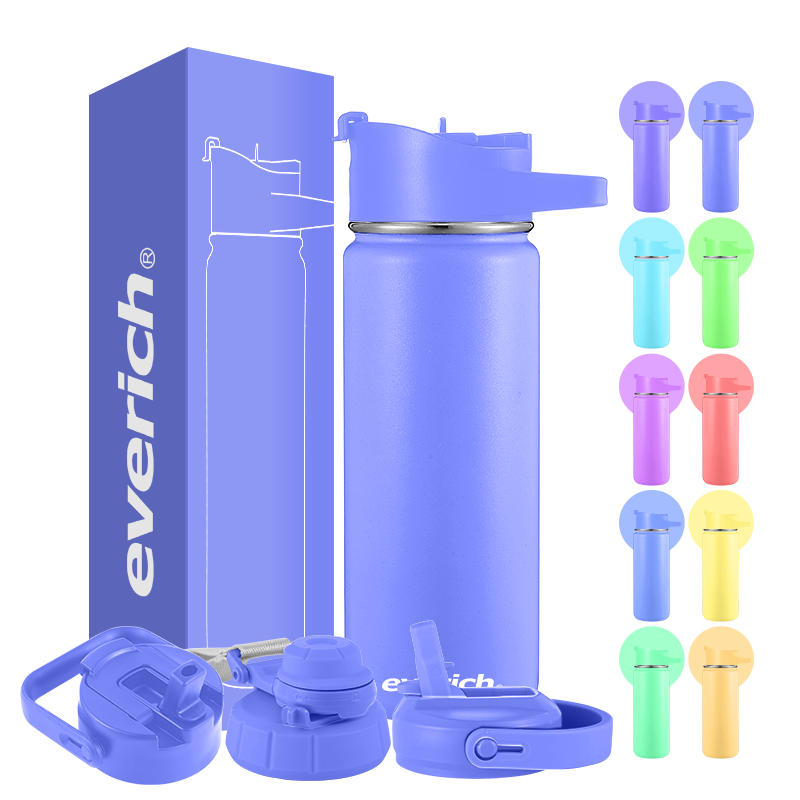 New Design 3 in 1 Lid Double Wall Thermos Vacuum Flask Insulated Stainless Steel Water Bottles for Sports