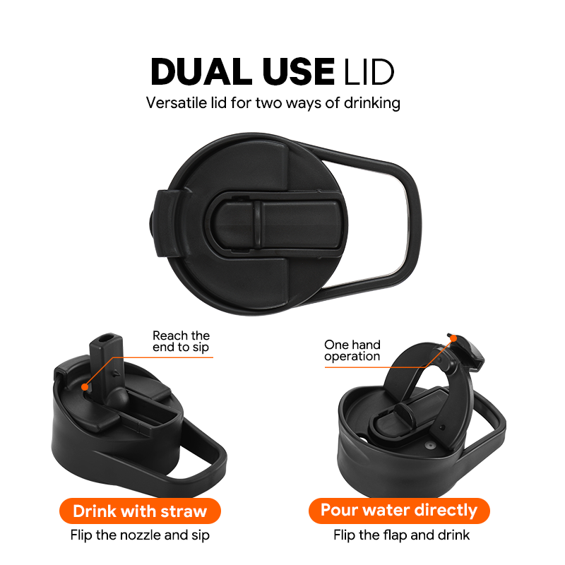 New Design 3 in 1 Lid Double Wall Thermos Vacuum Flask Insulated Stainless Steel Water Bottles for Sports