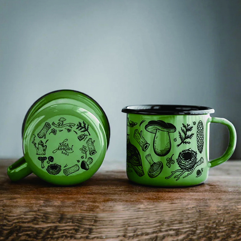 OEM 300ml 350ml 380ml 400ml 450ml 500ml 550 ml capacity bulk campfire custom enamel tin coffee tea drinking mugs cup