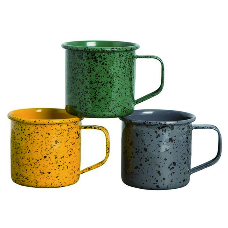 OEM 300ml 350ml 380ml 400ml 450ml 500ml 550 ml capacity bulk campfire custom enamel tin coffee tea drinking mugs cup
