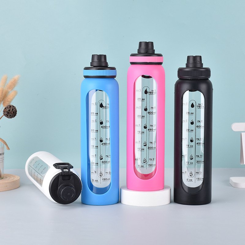 32 oz shaped glass for sparkling Times Drink Reusable Wide Mouth water bottle swing cap
