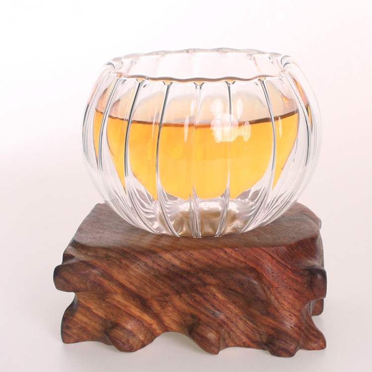 Double Wall drink beer custom logo as gift heat insulation transparent Clear Glass Espresso Tea Cups