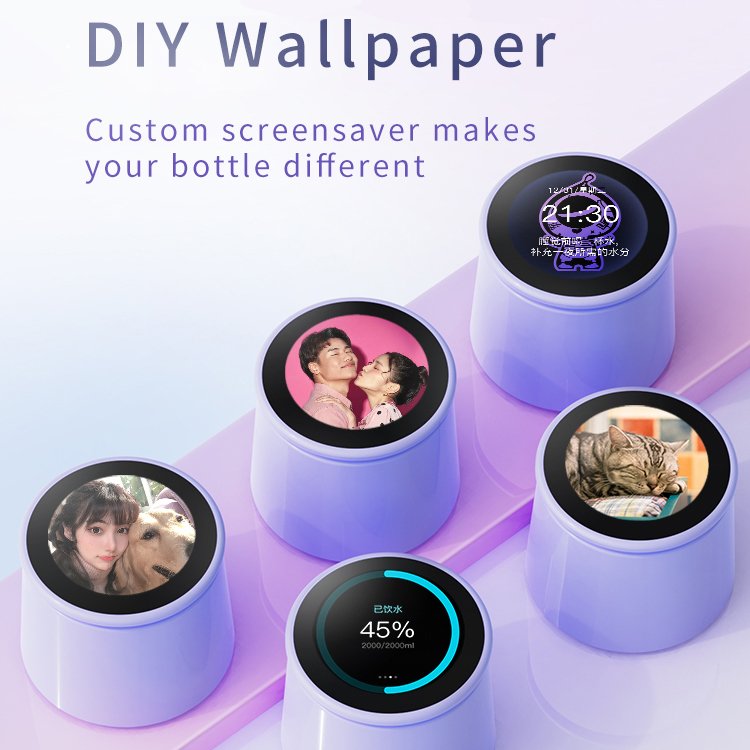 Custom Personalised Water Bottle Manufacturing Portable APP Temperature Display Smart Water Bottle