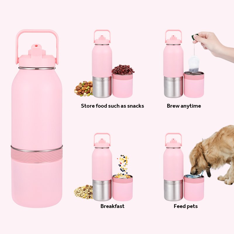 Customized Color 40oz Double Wall Drink Bottle Stainless Steel Vacuum Flask Water Bottle for Feed Pets