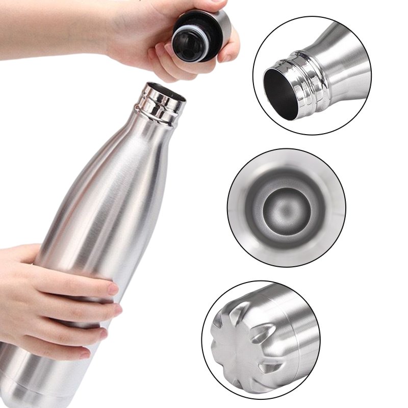 Custom logo 500ml 750ml Outdoor sport Thermo Vacuum Flask bottle custom stainless steel colorful water bottle
