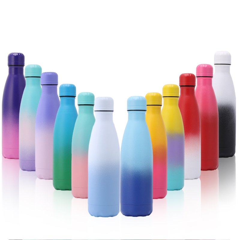 Custom logo 500ml 750ml Outdoor sport Thermo Vacuum Flask bottle custom stainless steel colorful water bottle