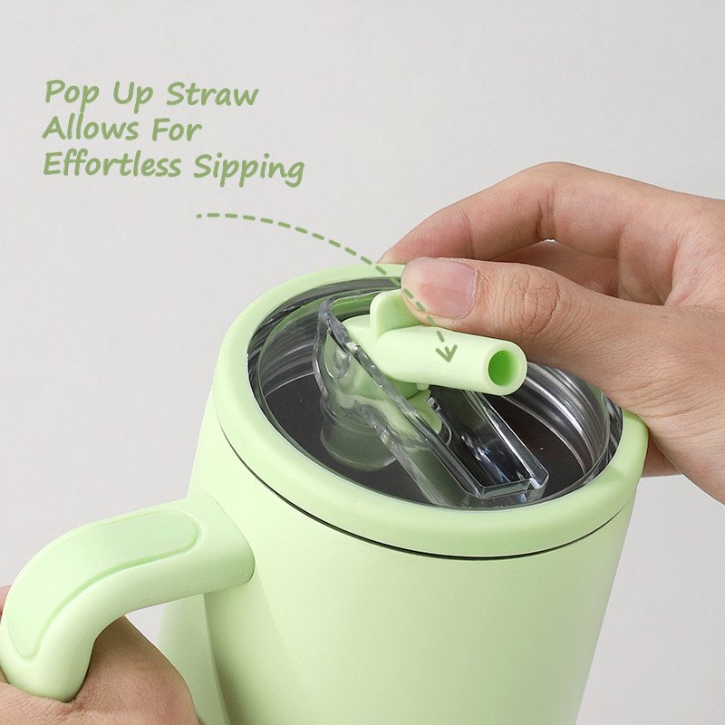 40oz Tumbler With Straw 40 oz Stainless Steel Vacuum Insulated Travel Mug Cup Tumbler With Handle And Straw