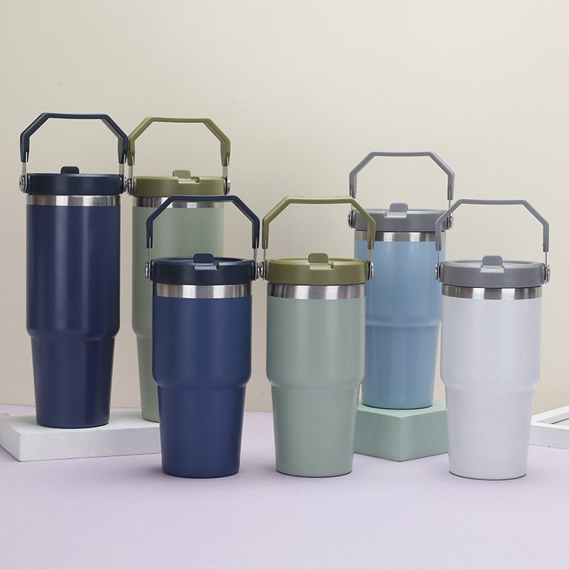 Custom logo 20oz 30oz double wall stainless steel Tumbler With Handle And Straw Vacuum Magnetic Insulated Travel Mug
