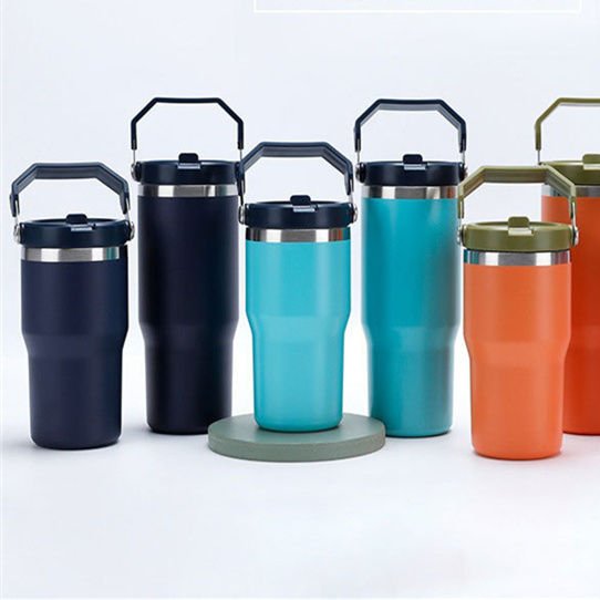 Custom logo 20oz 30oz double wall stainless steel Tumbler With Handle And Straw Vacuum Magnetic Insulated Travel Mug