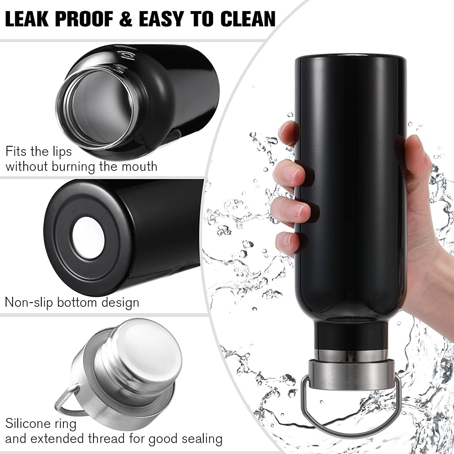 Custom 500ml Colorful Sport Gym Bottle Stainless Steel Double Wall Travel Vacuum Flasks Coffee Water Insulated Thermos Bottle