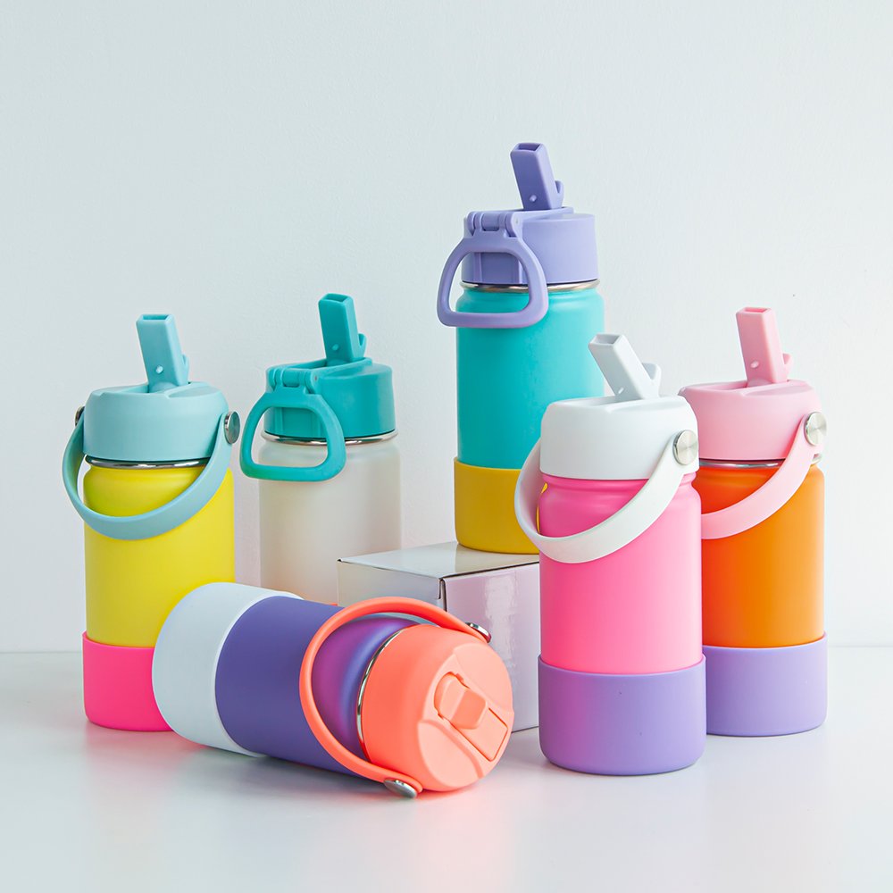 Children Stainless Steel 12oz 16oz 18oz Kids Tumbler Insulated Reusable Water Bottles Sippy Kids Water Bottle Customized Logo