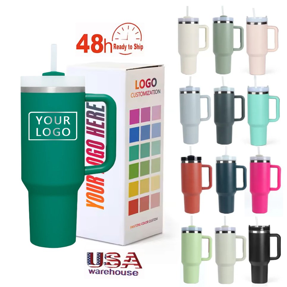 Adventure Stainless Steel Insulated Vacuum cup travel mug 40oz tumbler with handle lids and straw