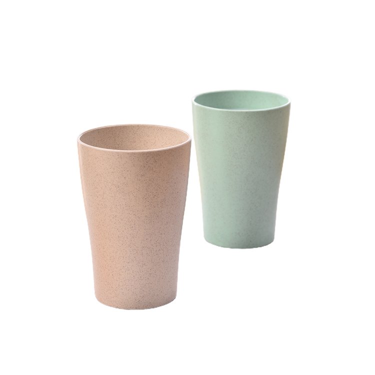 Biodegradable bathroom toothbrush holder gargle mug wheat straw plastic wash cup