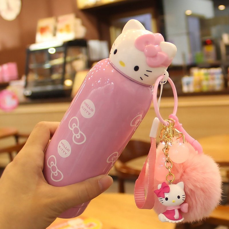 Hello Cat Kawaii Kuromi Cup Stainless Steel Sanrio Student Water Bottle 400ml