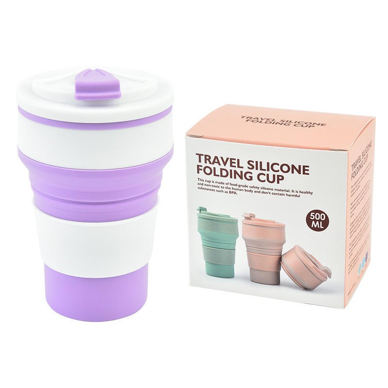2024 top sellers Food Grade 350ml and 500ml Silicone Soft Reusable Portable Collapisable Travel Coffee Cup