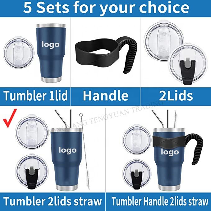 TY Custom logo 30oz stainless steel tumbler Double wall vacuum insulated Travel Mug with Slider Lid and straw