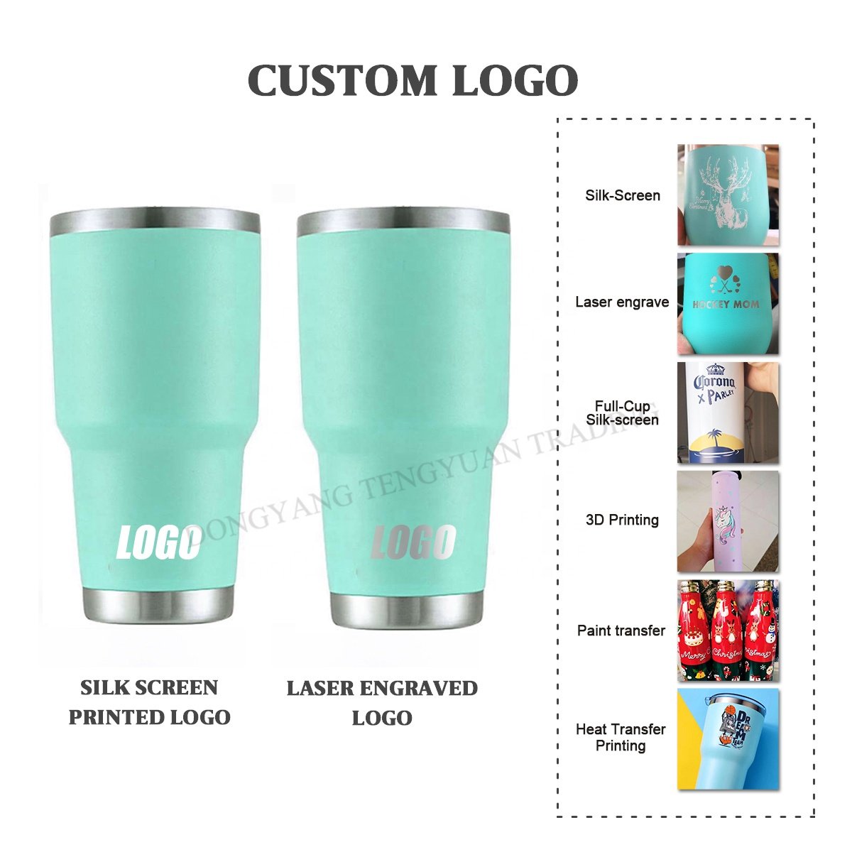 TY Custom logo 30oz stainless steel tumbler Double wall vacuum insulated Travel Mug with Slider Lid and straw