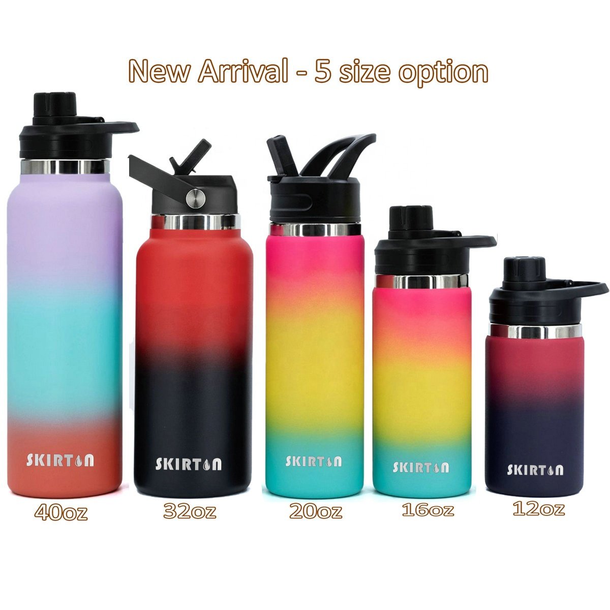 12oz 18oz 32oz 40oz Custom Logo Drink Sports Double Wall Stainless Steel Insulated Vacuum Flask water bottle With Straw Lid