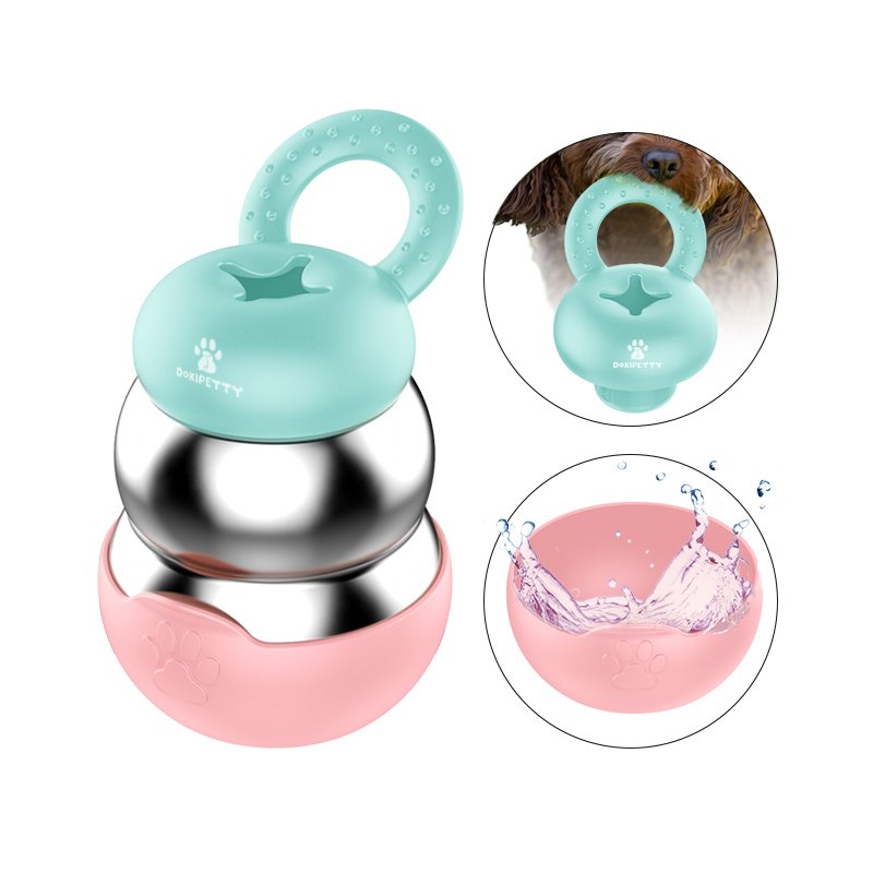 portable Travel dog water bottle 3 in1 stainless steel vacuum insulated Portable Pet Water Bottle for Walking Hiking Travel