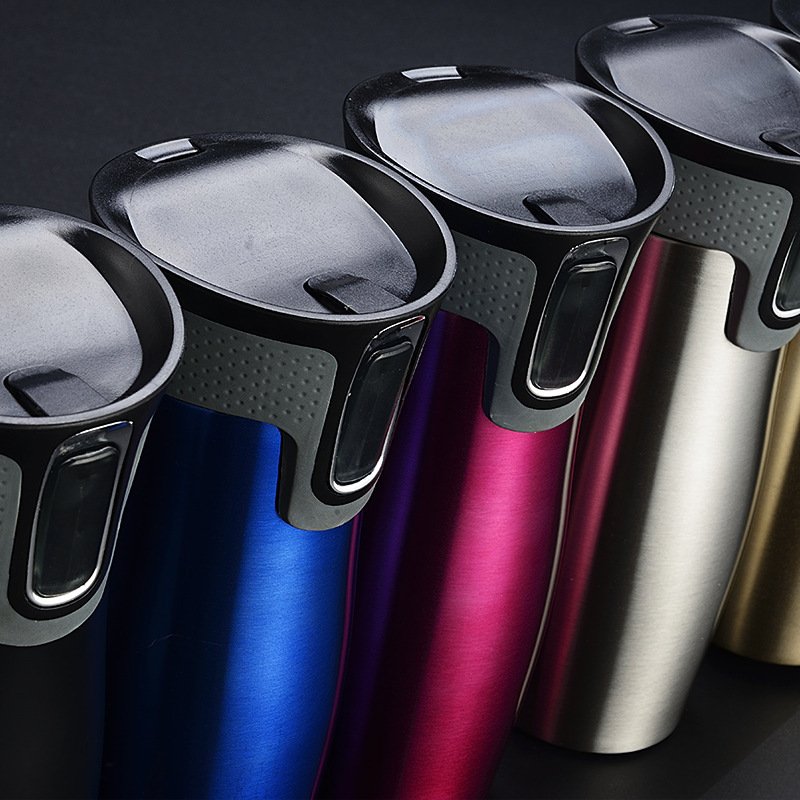 New Design Travel Double Wall Water Tumbler Coffee Cups Mug Autoseal Stainless Steel Bottle With Lids Lock Valentines Day Gifts