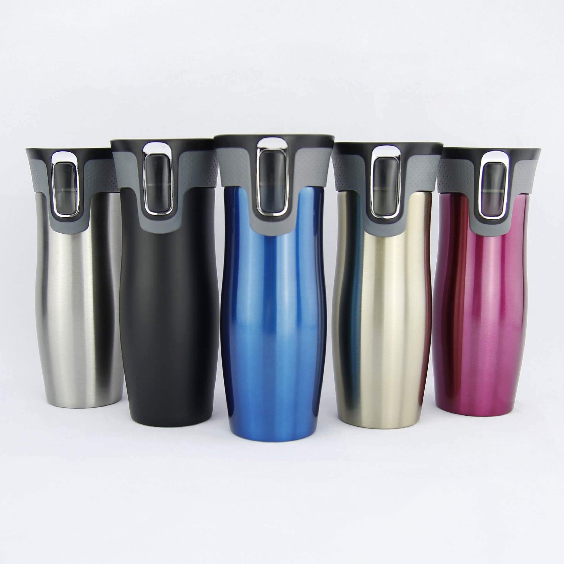 New Design Travel Double Wall Water Tumbler Coffee Cups Mug Autoseal Stainless Steel Bottle With Lids Lock Valentines Day Gifts
