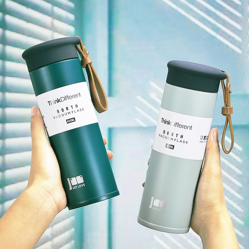 Factory directly 2024 The new vacuum flask simple art water cup Nordic small fresh forest Japanese students creative trend cup