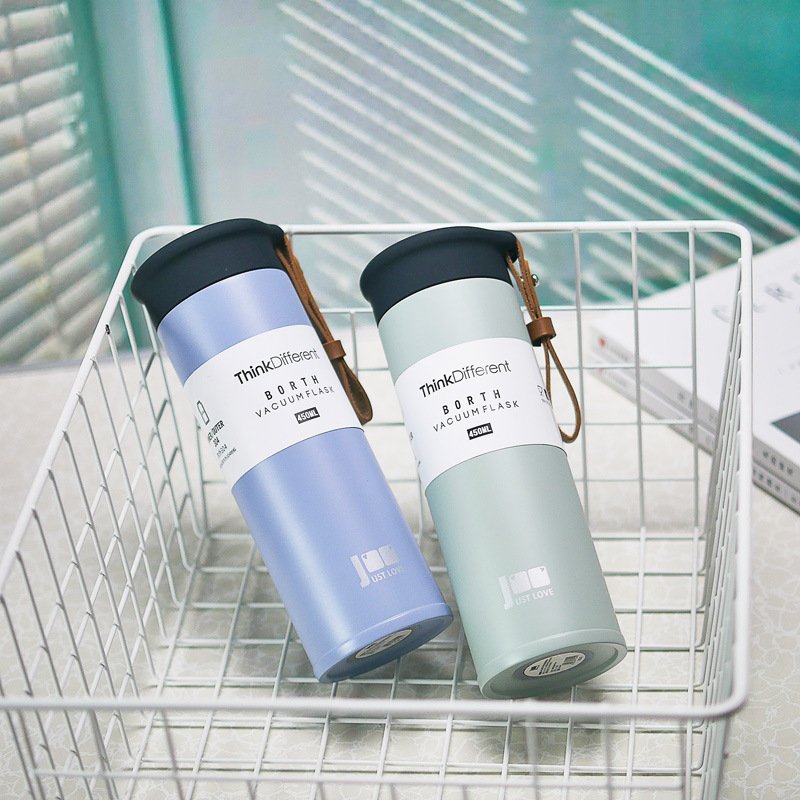 Factory directly 2024 The new vacuum flask simple art water cup Nordic small fresh forest Japanese students creative trend cup