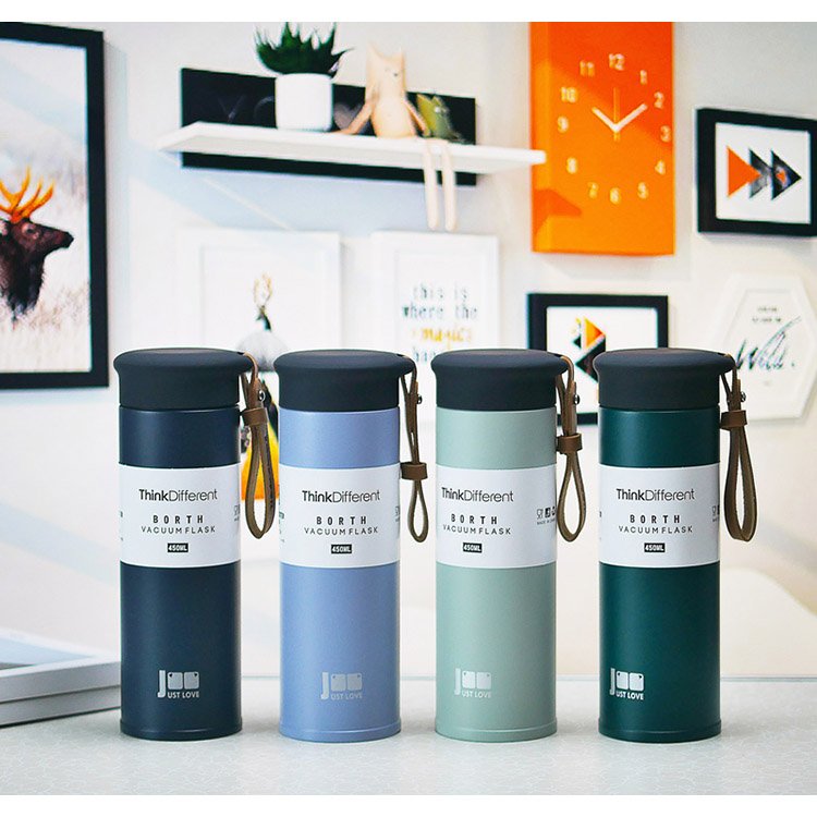 Factory directly 2024 The new vacuum flask simple art water cup Nordic small fresh forest Japanese students creative trend cup